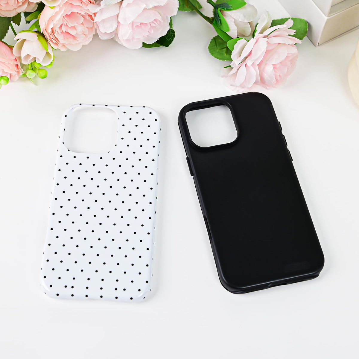 Polka Dot Pattern Phone Case for iPhone 17 6.3", White