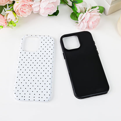 Polka Dot Pattern Phone Case for iPhone 17 6.3", White