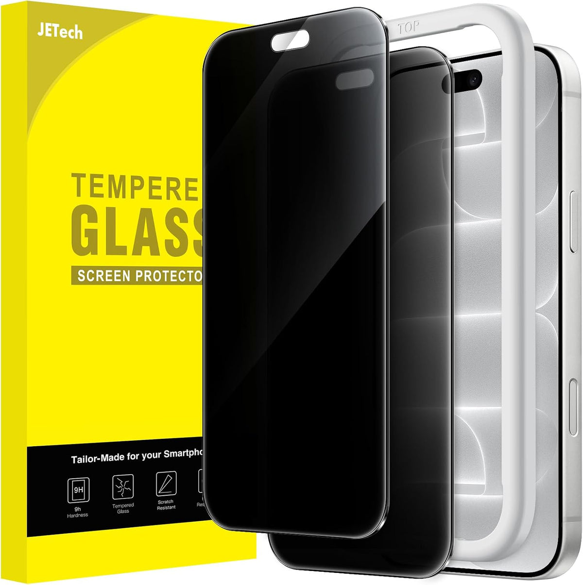 JETech Privacy Screen Protector for iPhone 16 Pro Max, 2-Pack