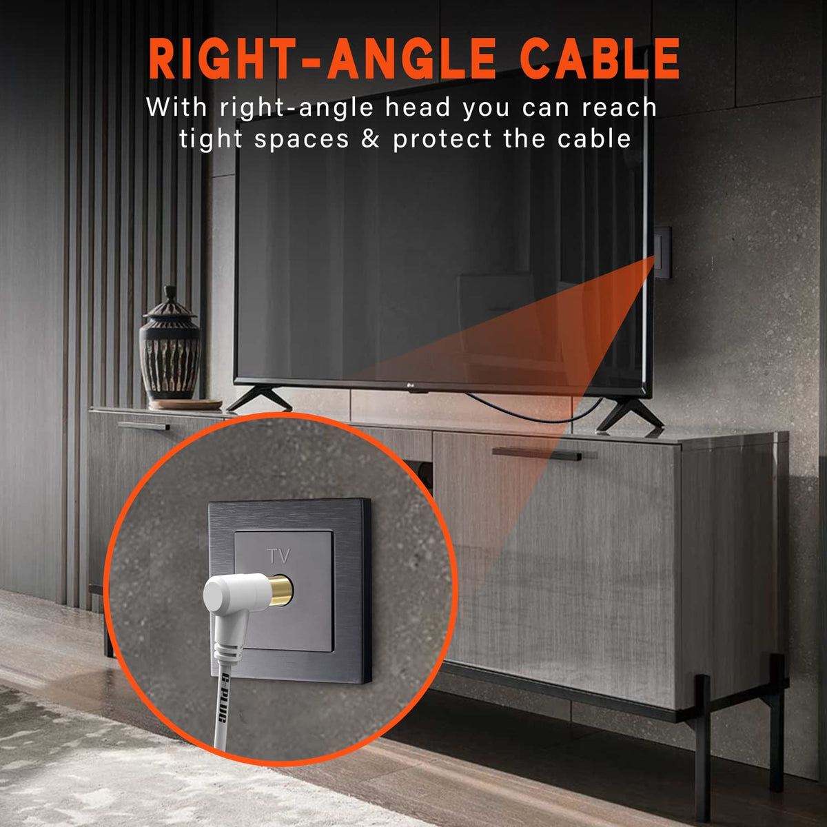 G-PLUG 1m TV Aerial Cable, Coaxial Cable for Freeview, Sky Box and Freesat