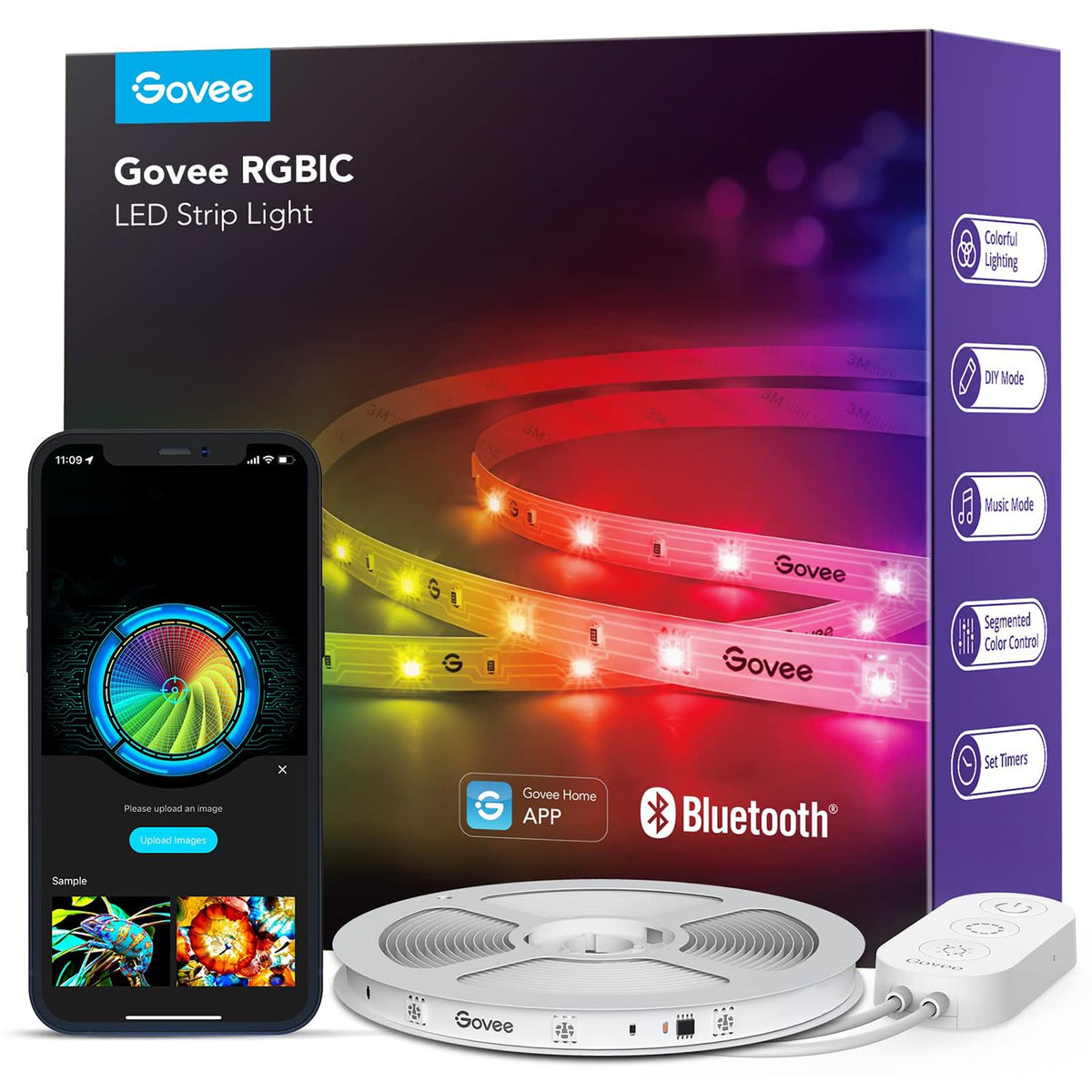 Govee 16.4ft RGBIC LED Strip Lights, LED Lights for Bedroom, APP Control