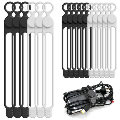 Silicone Cable Ties, Cord Organizer Cable Management,2Sizes-Grey