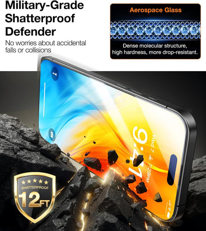 TORRAS Military-Grade Unbreakable for iPhone 18 Pro Screen Protector 2-Pack