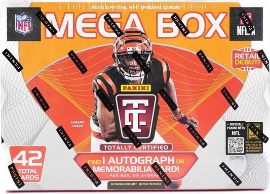 2024 Panini Totally Certified Football 6-Pack Mega Trading Card Box (One Autograph or Memorabilia Card Per Mega Box)