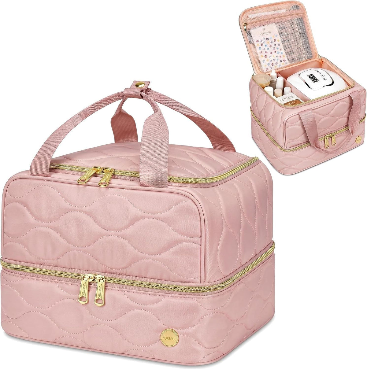 YOREPEK Nail Polish Bag Organizer Case Holds 56+ Bottles (15ml/0.5 fl.oz)