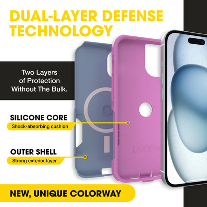 OtterBox iPhone 17e, 16e, 15, 14, & 13 Commuter Series Case - Black, Slim & Tough, Pocket-Friendly, with Port Protection - Thin & Protective iPhone Case, Dual-Layer, Impact Absorbing iPhone Case