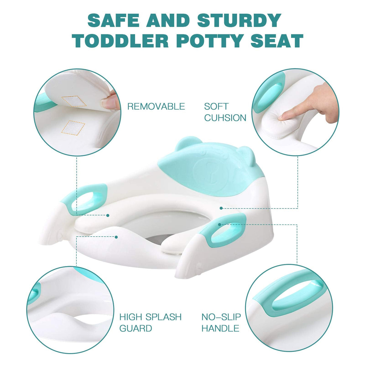 Potty Training Toilet for Toddlers, 2-in-1 Potty Training seat, Anti-Slip (Chocolate, Bear)