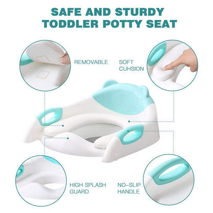 Potty Training Toilet for Toddlers, 2-in-1 Potty Training seat, Anti-Slip (Chocolate, Bear)