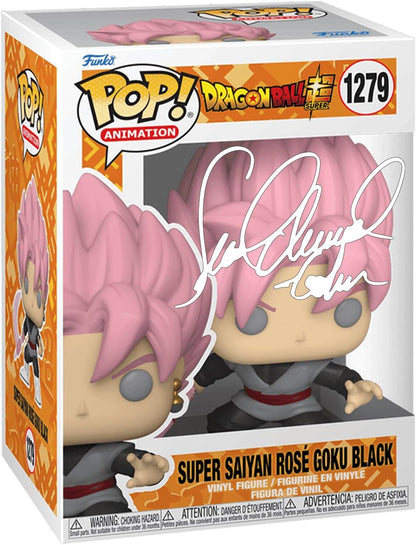 Sean Schemmel Super Saiyan Rose Goku Black #1279 Voice Actor Facsimile Signed Reprint Laser Autographed Funko POP! Anime Animation Dragon Ball Z Figurine with Protector Case