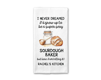 Sourdough Kitchen Towels | Floral Sourdough Era Dish Towel | Waffle Weave | Bread Lover Gift | Housewarming Gift