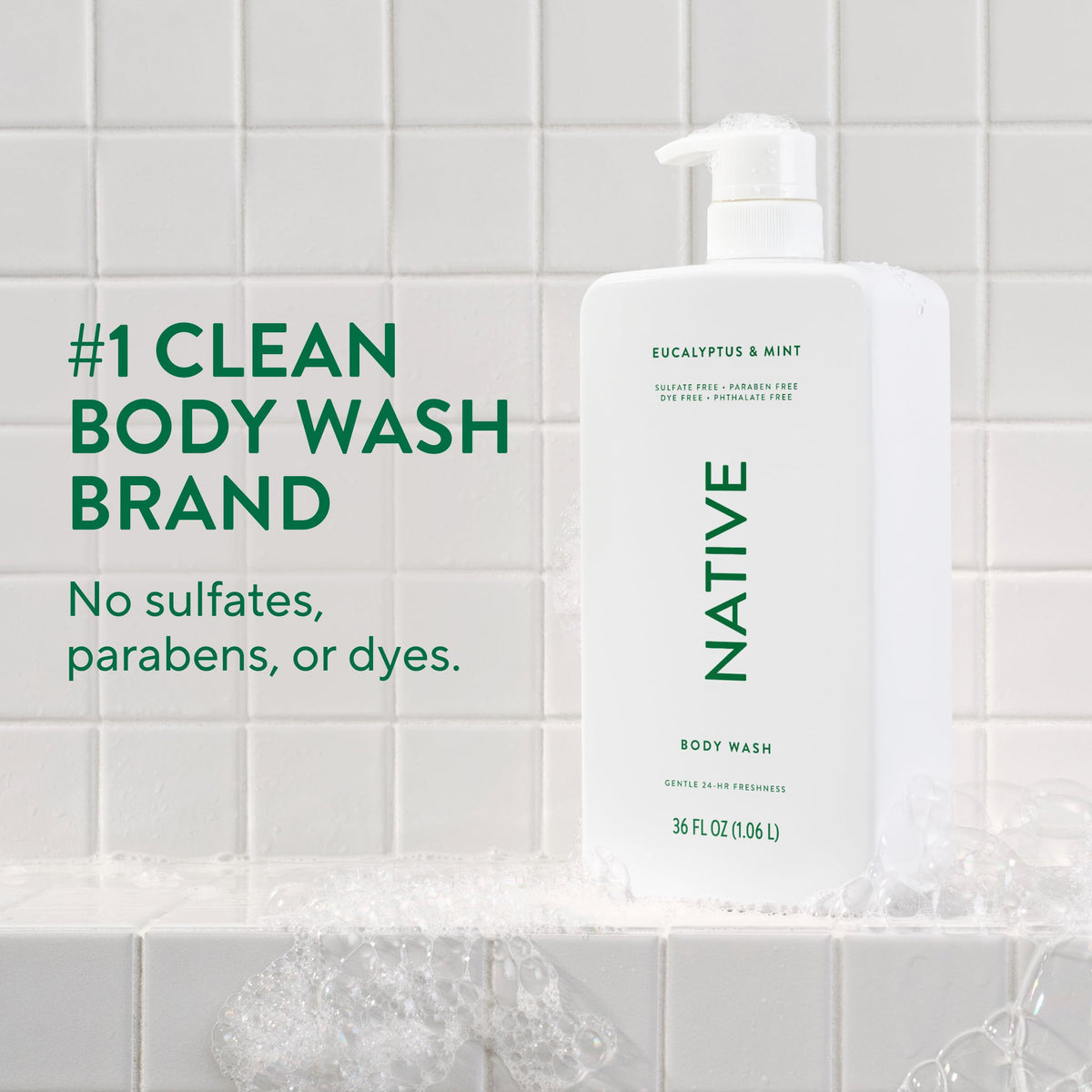 Native Body Wash 3 Pack - Natural Body Wash Women & Men - SLS & Paraben Free - Cucumber & Mint, Coconut & Vanilla, Lavender & Rose