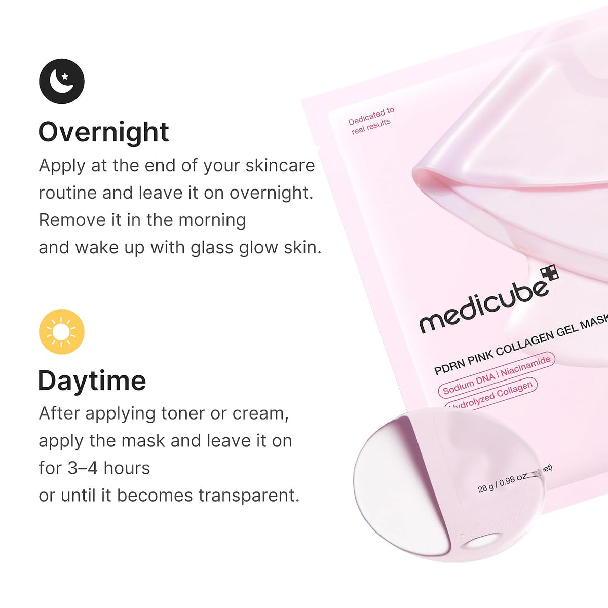 medicube Jelly Gel Mask with Salmon DNA PDRN Pink Collagen, Plump & Hydrate