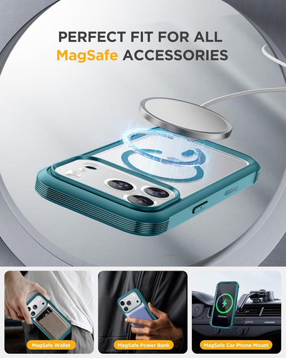 Miracase for iPhone 17 Pro Privacy Series Case, Magsafe, Deep Blue