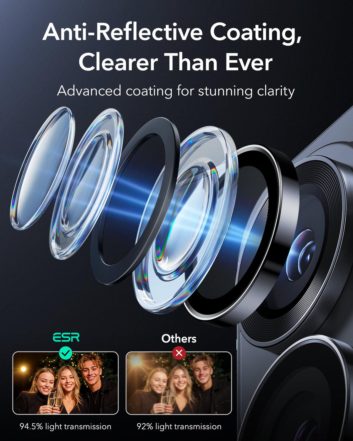 ESR for Samsung Galaxy S26 Ultra Camera Lens Protector, 1 Pack, Black