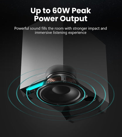 Edifier G1500 MAX 2.1 RGB Light Gaming Speakers with 4" Wood Subwoofer