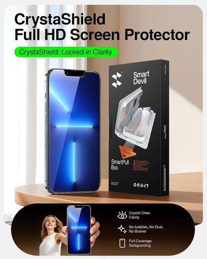 SMARTDEVIL 2 Pack Tempered Glass for iPhone 15 Pro Screen Protector