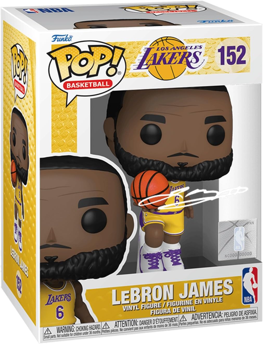 LeBron James #152 Funko POP! Collectible Figurine, Lakers, Facsimile Signed