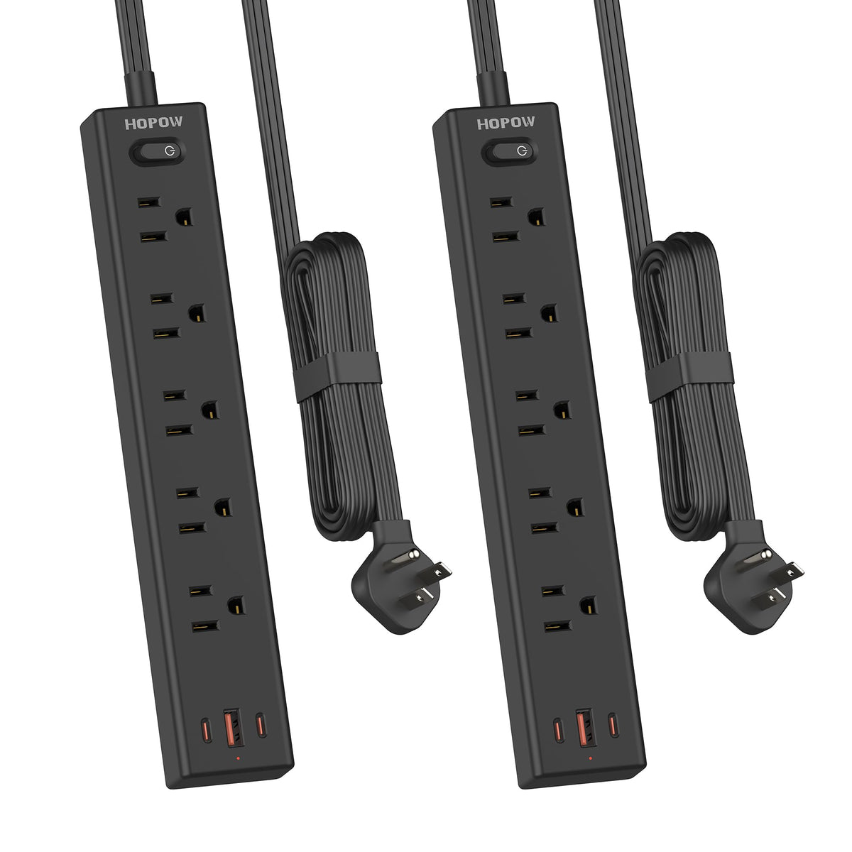 5 Outlets 2 Prong Power Strip with 3USB, 6FT Extension Cord for Old House