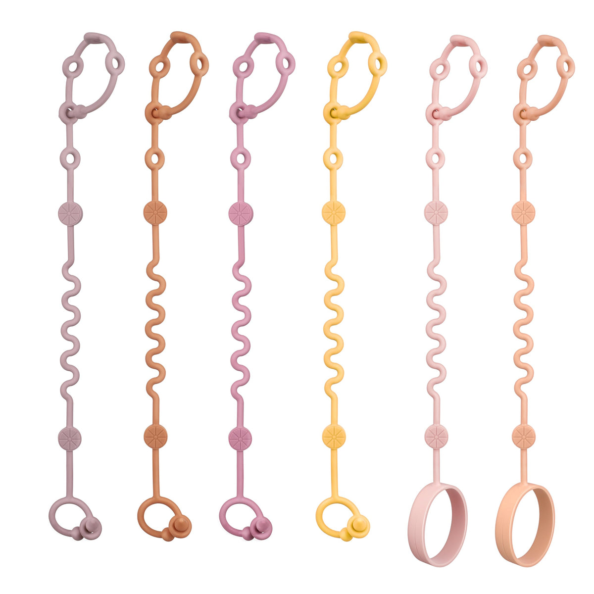 LittleHugs Toy Straps for Baby, 5pcs Adjustable Toy Holder for Stroller Accessories, Silicone Tether Pacifier Clip, No Throw Travel Essential Leash for High Chair, Car Seat (5-Pack)