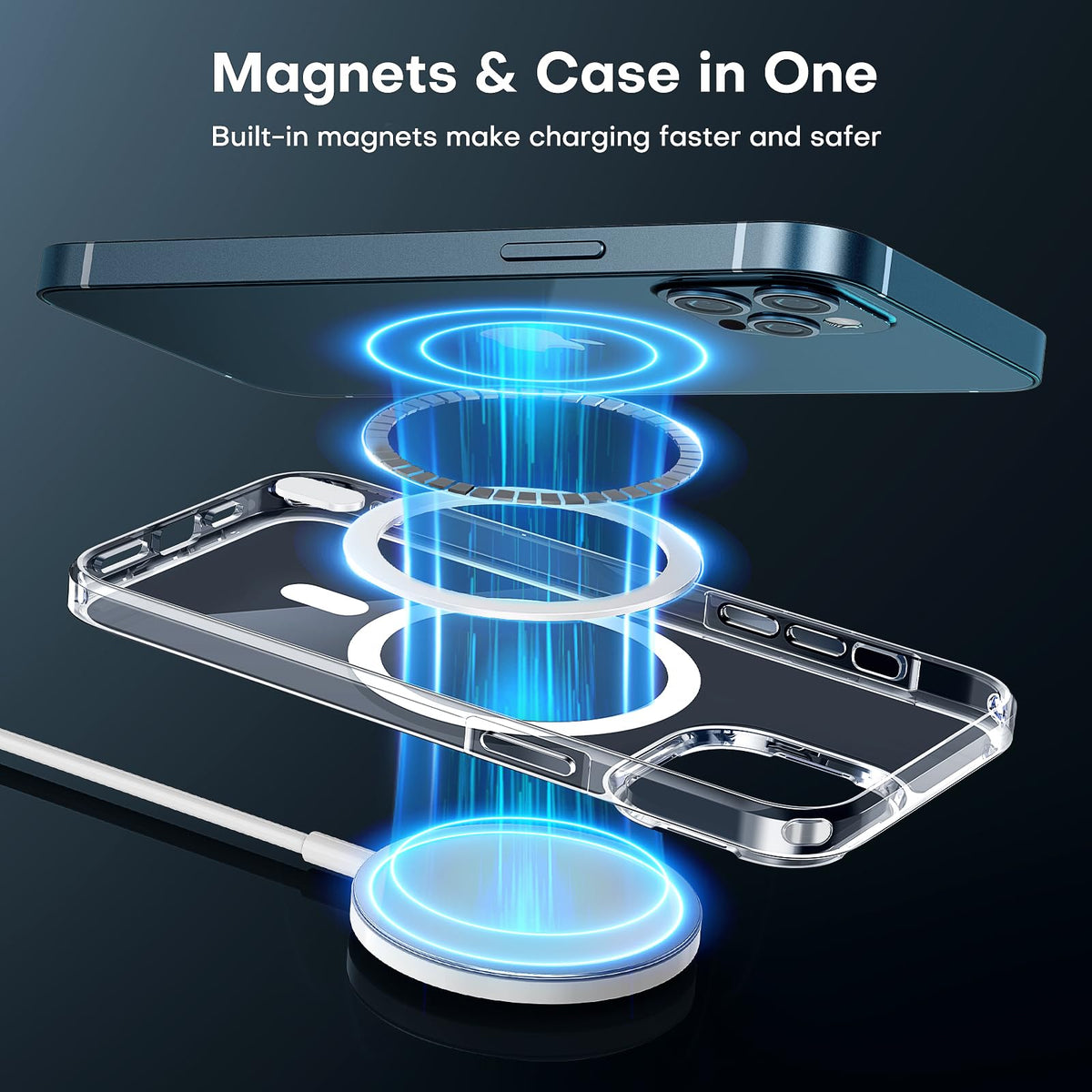 TAURI for iPhone 16 Pro Case, Compatible with MagSafe, Clear