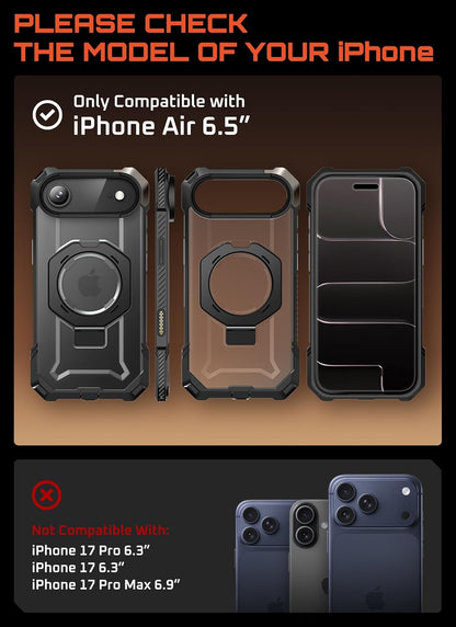 SUPCASE for iPhone 17 Case with Stand & Camera Control Button, Black