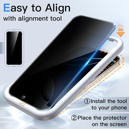 JETech Privacy Screen Protector for iPhone 16 Pro Max, 2-Pack