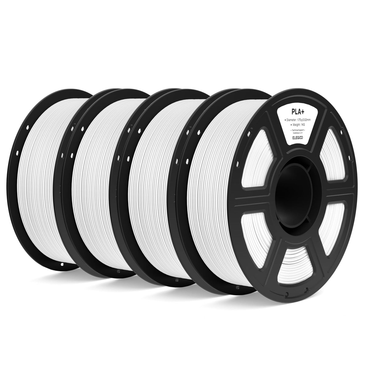 ELEGOO PLA+ 3D Printer Filament 1.75mm White 1KG