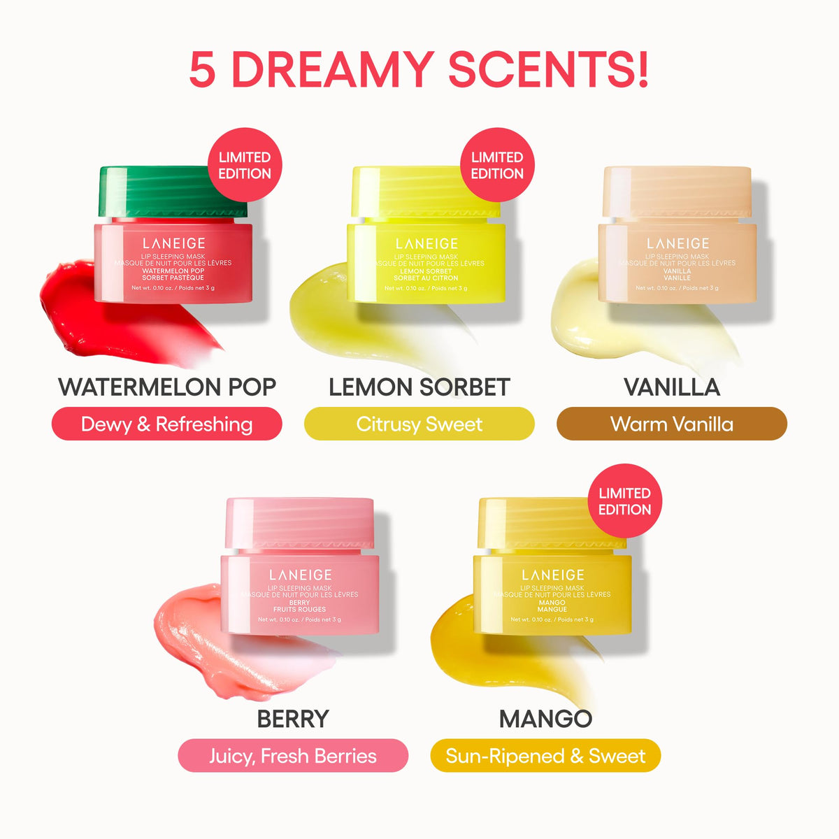 LANEIGE Lip Sleeping Mask: Nourish, Hydrate, Vitamin C, Murumuru & Shea Butter, Antioxidants, Flaky, Dry Lips