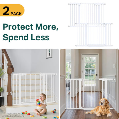 Cumbor 29.7-51.5 in Extra Wide Baby Gate for Stairs, Dog Gate Indoor Black