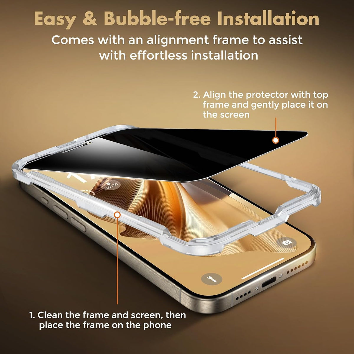 UNBREAKcable Privacy Screen Protector for iPhone 15, Full Coverage