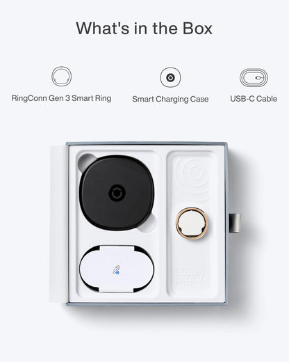RingConn Gen 3 Smart Ring - Vascular Trends(Size 8, Future Silver)