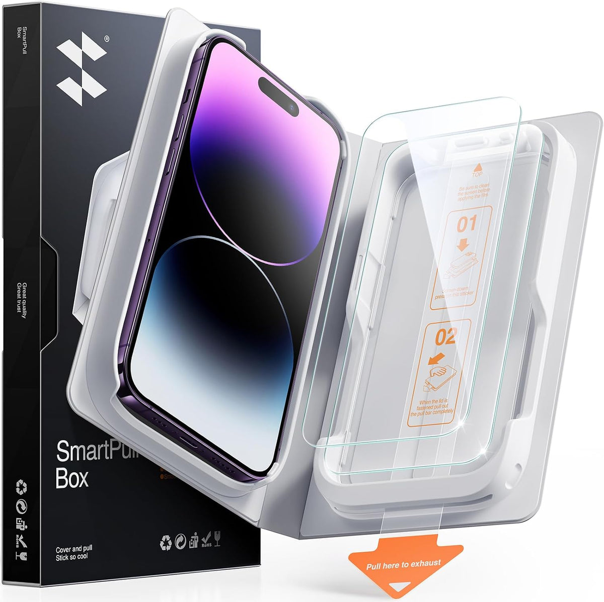 SMARTDEVIL 2 Pack Tempered Glass for iPhone 15 Pro Screen Protector