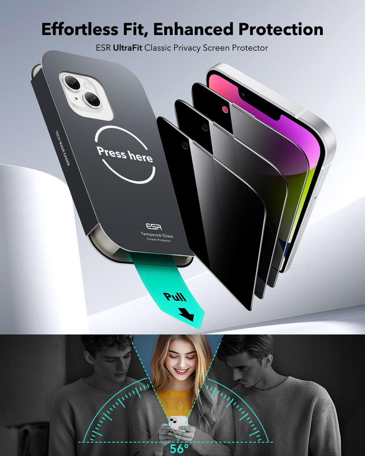 ESR 3 Pack for iPhone 17 Pro Max Privacy Screen Protector, Classic