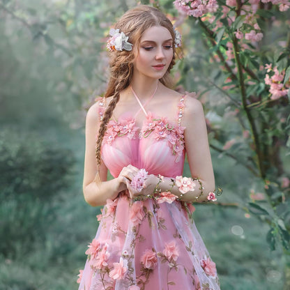 FRESHME Renaissance Fairy Floral Arm Wrap - 1 PC Elf Bracelet Mother Nature Costume Poison Ivy Costume Renfaire Accessories