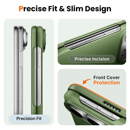 Mkeke for iPhone 17 Pro Max Case Techwoven Green, [Compatible with MagSafe] [Camera Control Cover] [Premium Tech Woven Fabric] [Drop Protection] Shockproof Skin-Friendly