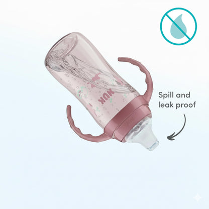 NUK Learner Cup, Ms. Rachel, 10 oz, 8+ Months, 2 pack – Soft Spout, Easy-Grip Handles, BPA Free, Spill Proof Transition Sippy Cup