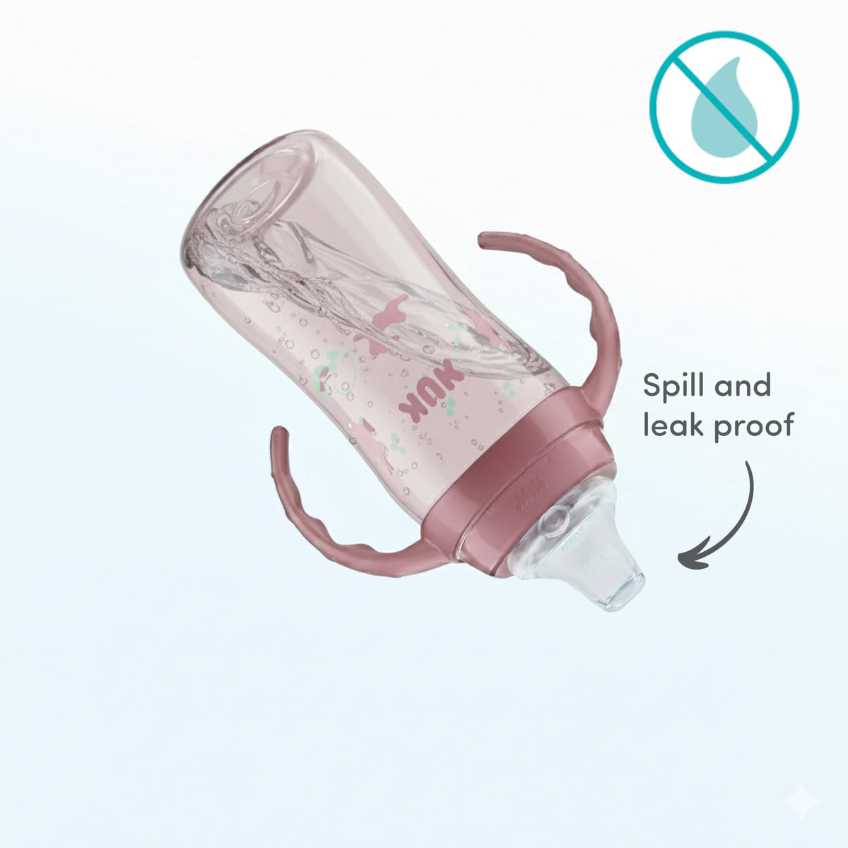 NUK Learner Cup, Ms. Rachel, 10 oz, 8+ Months, 2 pack – Soft Spout, Easy-Grip Handles, BPA Free, Spill Proof Transition Sippy Cup