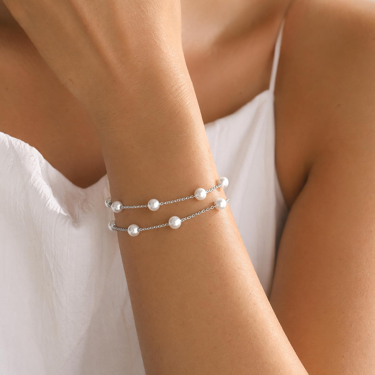 Pearl Bracelets for Women and Girls, Dainty Bracelet Wedding Pearl Jewelry
