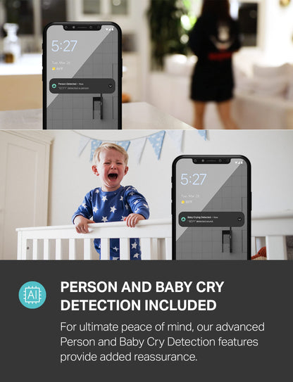 Kasa 2K+ Indoor Pan/Tilt Wired Security Camera, Baby & Pet Monitor, KC410S