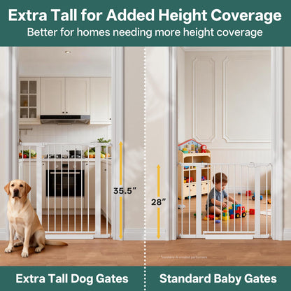 InnoTruth 27-36.6 in Wide Baby Gate for Stairs and Doorways, Black