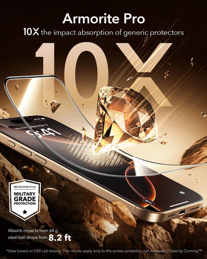 ESR 3 Pack for iPhone 17 Pro Max Screen Protector, Armorite Pro