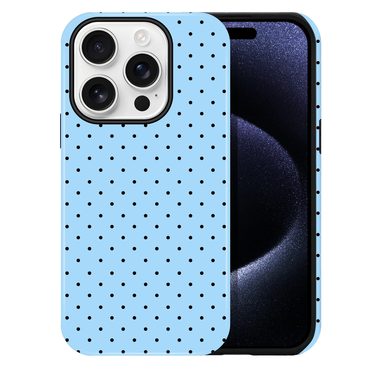 Polka Dot Pattern Phone Case for iPhone 17 6.3", White