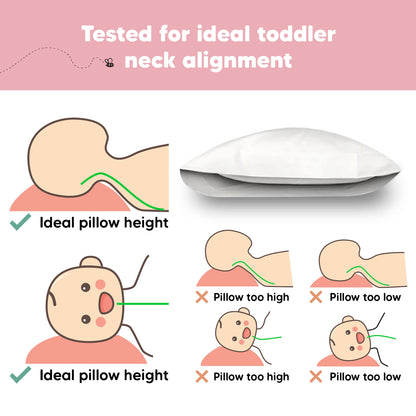 Toddler Pillow with Pillowcase 13x18 My Little Dreamy Pillow(Jolly Rainbow)
