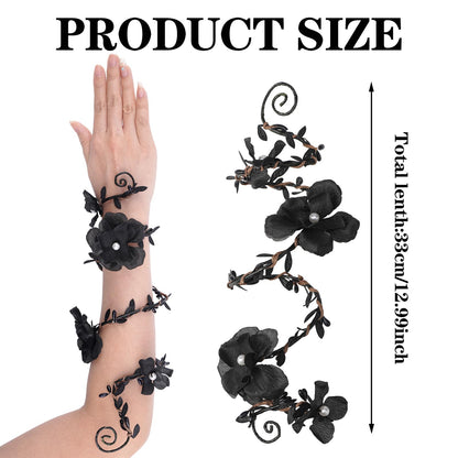 FRESHME Renaissance Fairy Floral Arm Wrap - 1 PC Elf Bracelet Forest Mother Nature Costume Renfaire Cosplay Fairy Accessories