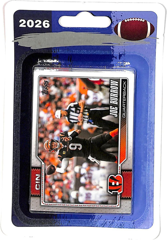 2026 Topps Football Cincinnati Blister Packed Team Set Bengals 10 Cards W/Rookies Joe Burrow Ja'Marr Chase Chase Brown