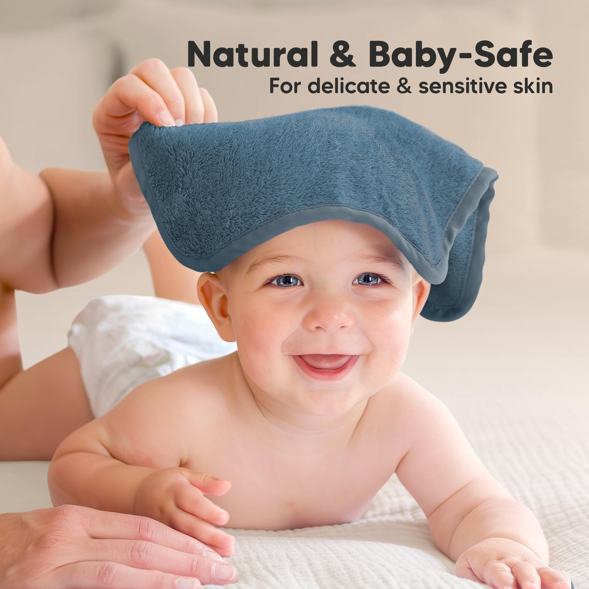 6-Pack Baby Washcloths, Soft Absorbent Washcloths for Face, Body (White)