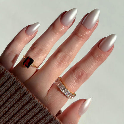 Glamnetic Press On Nails, Short Almond Glossy, Fake Nails 24pc Nail Kit