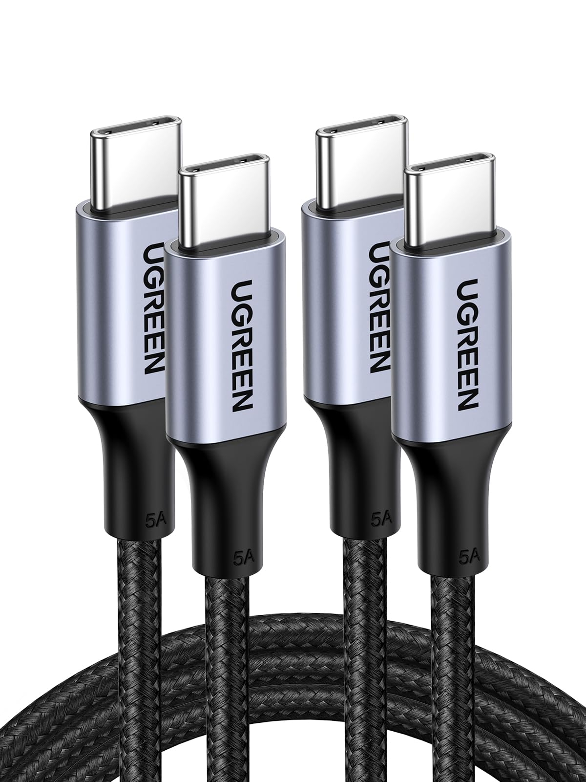 UGREEN 100W USB C to USB C Cable, Fast Charging, 2-Pack, 3.3ft, Black