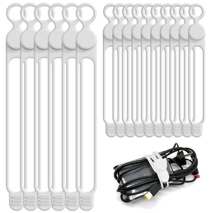 Silicone Cable Ties, Cord Organizer Cable Management,2Sizes-Grey