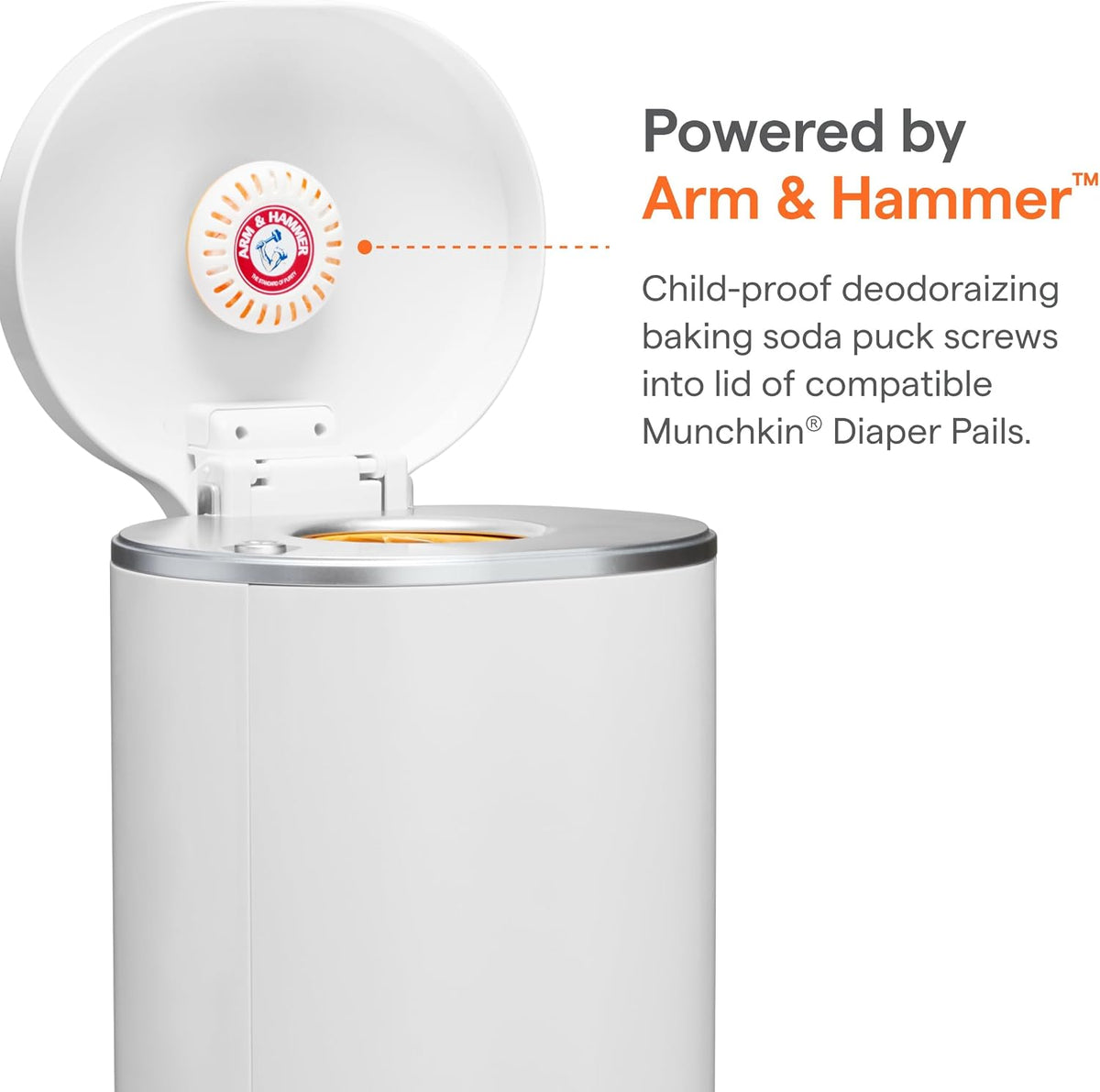 Munchkin Arm & Hammer Puck Diaper Pail Deodorizer, Lavender, 1 Count